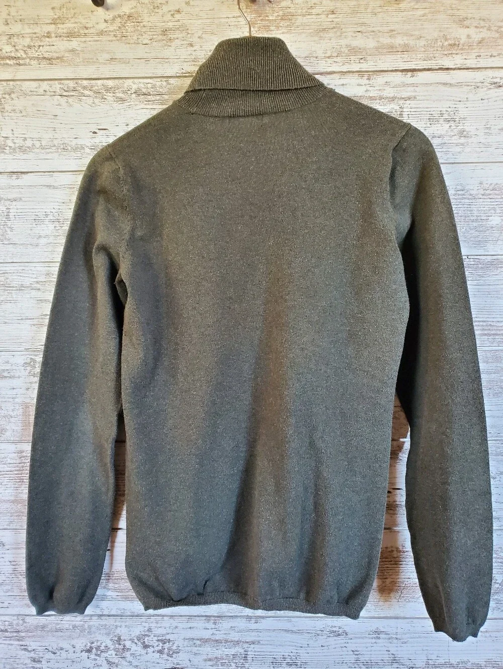 Gap Unisex Turtleneck Sweater Olive Green Combed Cotton Pullover